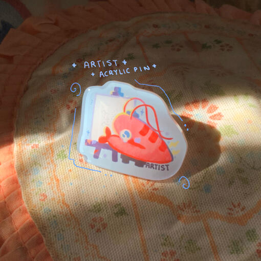 Shrimp Acrylic Keychain